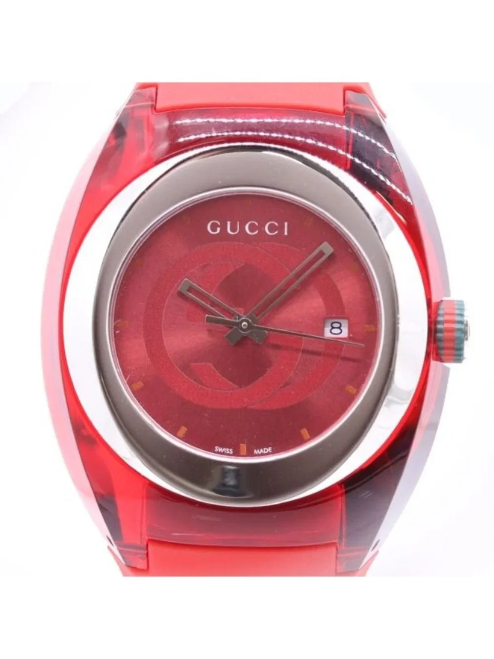 Gucci Sync 137.1 Quartz Date Red Dial Watch